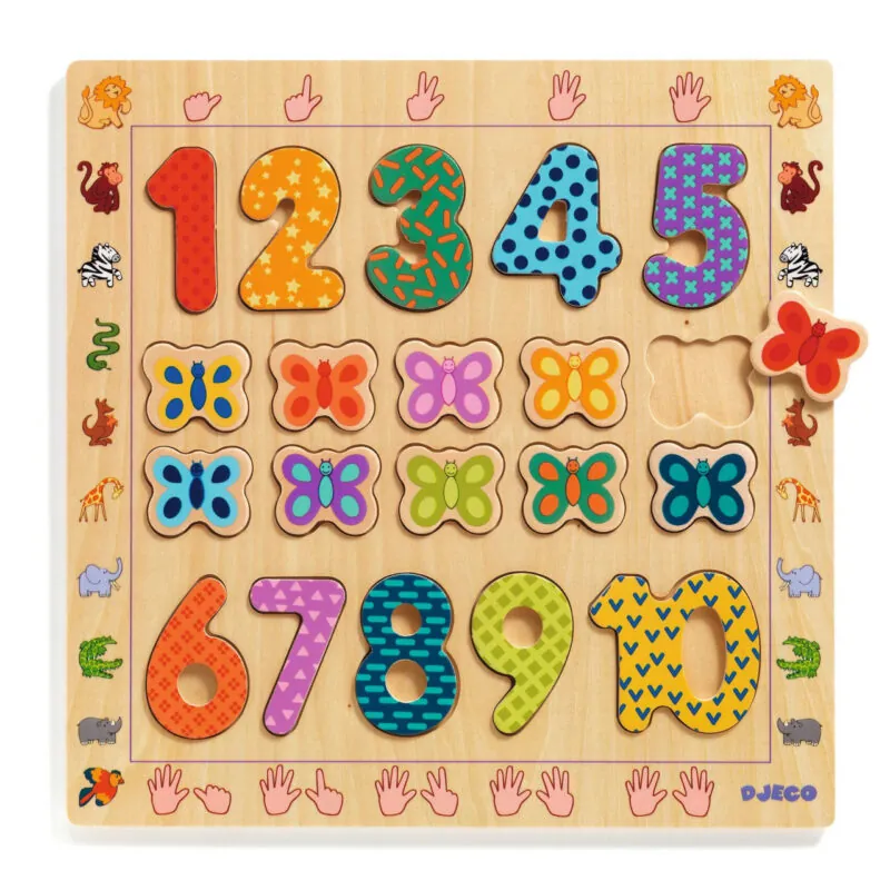 imagine Puzzle educativ din lemn Montessori - Cifre
