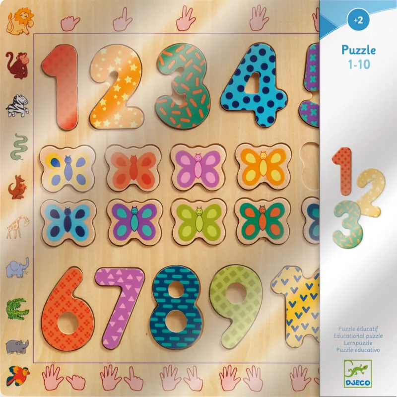 puzzle din lemn djeco cifre1642
