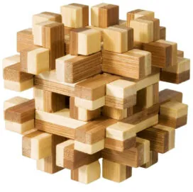 imagine Joc inteligent - puzzle 3d din lemn bambus - Magic blocks