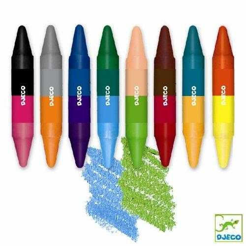 Creioane de colorat duble Djeco 1