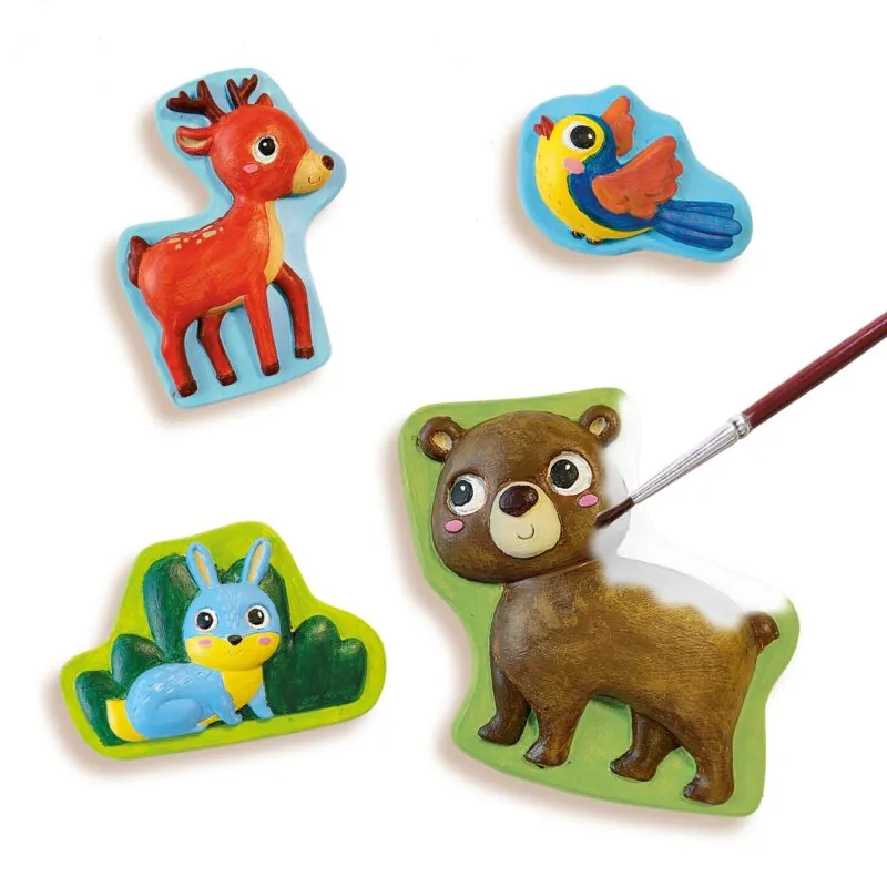 Set pentru copii cu mulaj si pictura cu animale din padure - Cu acest set de turnare ipsos