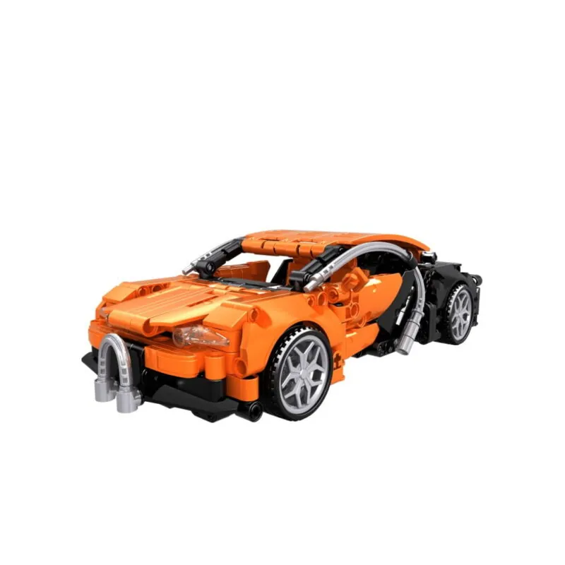 Jucarie tip lego tehnic de constructie masina sport portocalie (404 piese).
