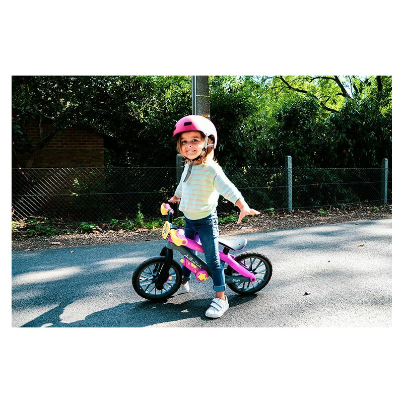bicicleta de echilibru bmxie moto cu sunete vroom vroom cu suport pentru picioare si frana integrate cu sa reglabila greutatate 3 8 kg 12 inch pentru 2 5 ani chillafish pink 2523137 4