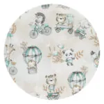 Imagine 4: Cearceaf pentru patut 120X60 cm cu elastic, Design, Zoo on Bikes Nugat