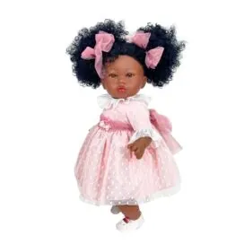 imagine:Papusa artizanala cu miros de vanilie, Celia Afro cu rochita roz