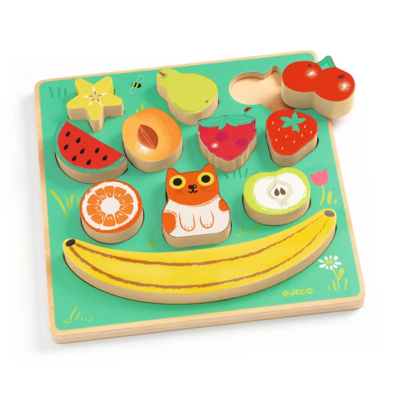Puzzle si joc de echilibru fructe Djeco 3