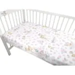 Imagine 1: Cearceaf pentru patut 120X60 cm cu elastic, Sweet Deer Pink