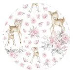 Imagine 2: Cearceaf pentru patut 120X60 cm cu elastic, Sweet Deer Pink