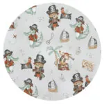Imagine 2: Cearceaf pentru patut 120X60 cm cu elastic, Pirates Natural