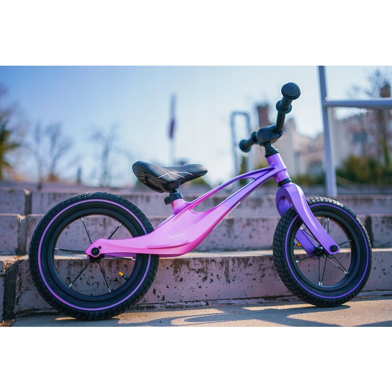 lionelo bicicleta cu roti gonflabile cu cadru din magneziu fara pedale 12 bart air pink violet 2111648 4