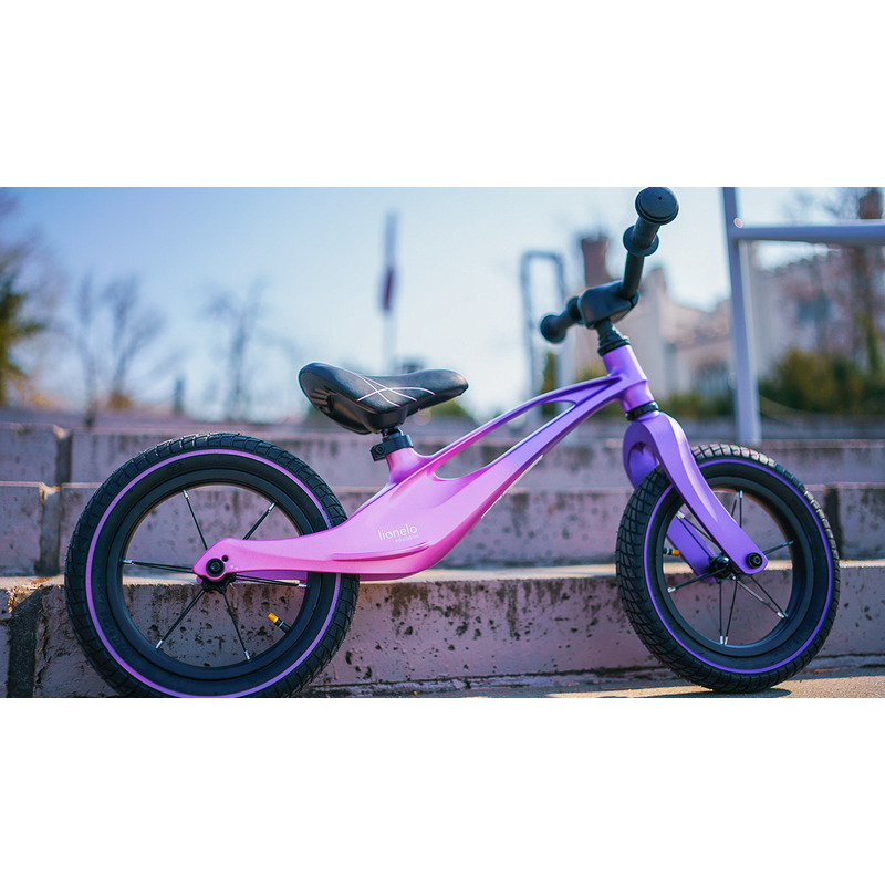 lionelo bicicleta cu roti gonflabile cu cadru din magneziu fara pedale 12 bart air pink violet 2434748 4