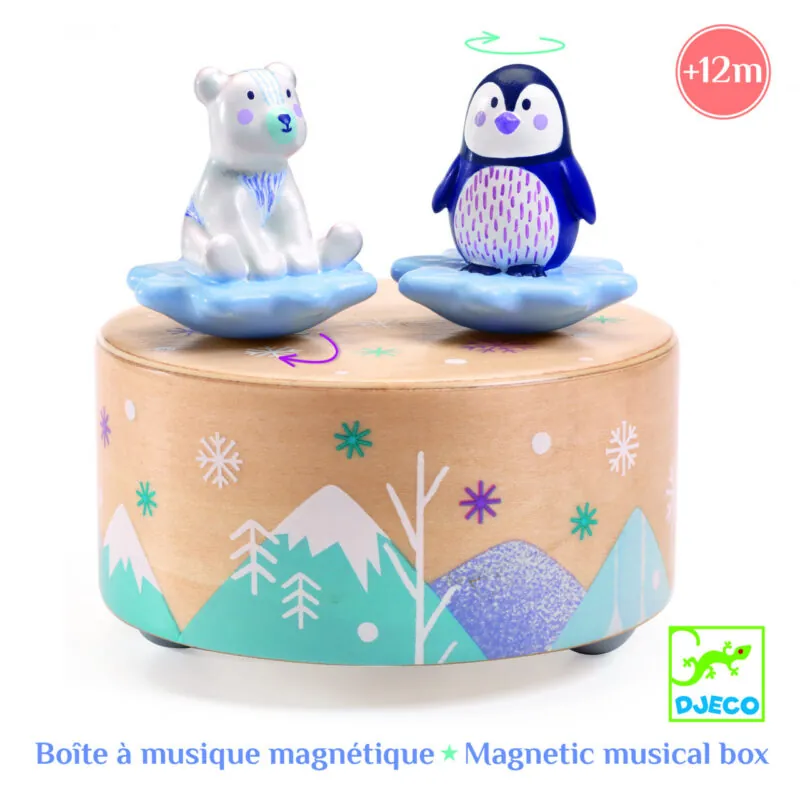 Cutie muzicala magnetica Djeco Dansul pinguinului cu ursuletul 1