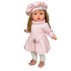 imagine:Papusa Nines D'Onil, Tita Lana, cu sunete, cu parul blond, cu rochie roz, cu miros de vanilie, 45 cm