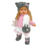imagine:Papusa Nines D'Onil, Tita, cu parul blond, cu haine de iarna, cu miros de vanilie, 45 cm