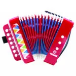 Instrument muzical acordeon rosu