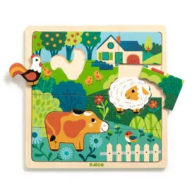 imagine:Puzzle lemn Animale de la ferma, Djeco