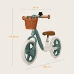 Imagine 8: Bicicleta fara pedale, Lionelo, Alex Plus, Usoara, Cu ghidon si sa reglabile, Include cos depozitare si sonerie, Green Forest