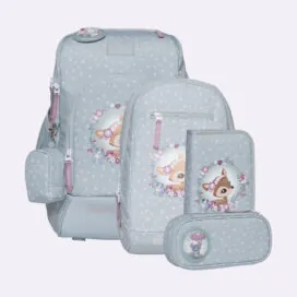 imagine:Ghiozdan, rucsac ergonomic cu perna de aer, set Active Air FLX 6 piese, Forest Deer Dusty Mint