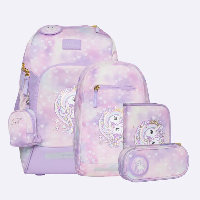 imagine:Ghiozdan, rucsac ergonomic cu perna de aer, set Active Air FLX 6 piese, Unicorn Princess Purple