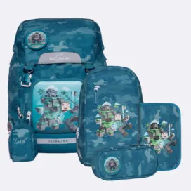 imagine:Ghiozdan, rucsac ergonomic, set clasic 6 piese, Jungle Game