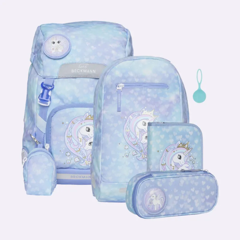 set clasic de 7 piese ghiozdan ergonomic si accesorii unicorn princess ice blue 932202