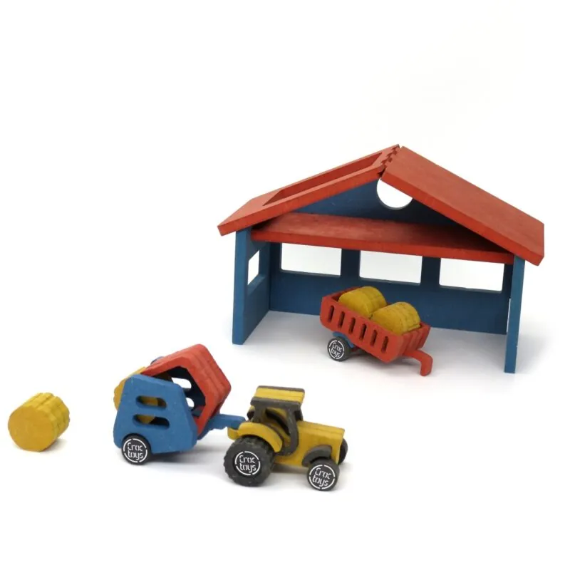 Set de constructie Ferma cu tractor Nathan Croc toys