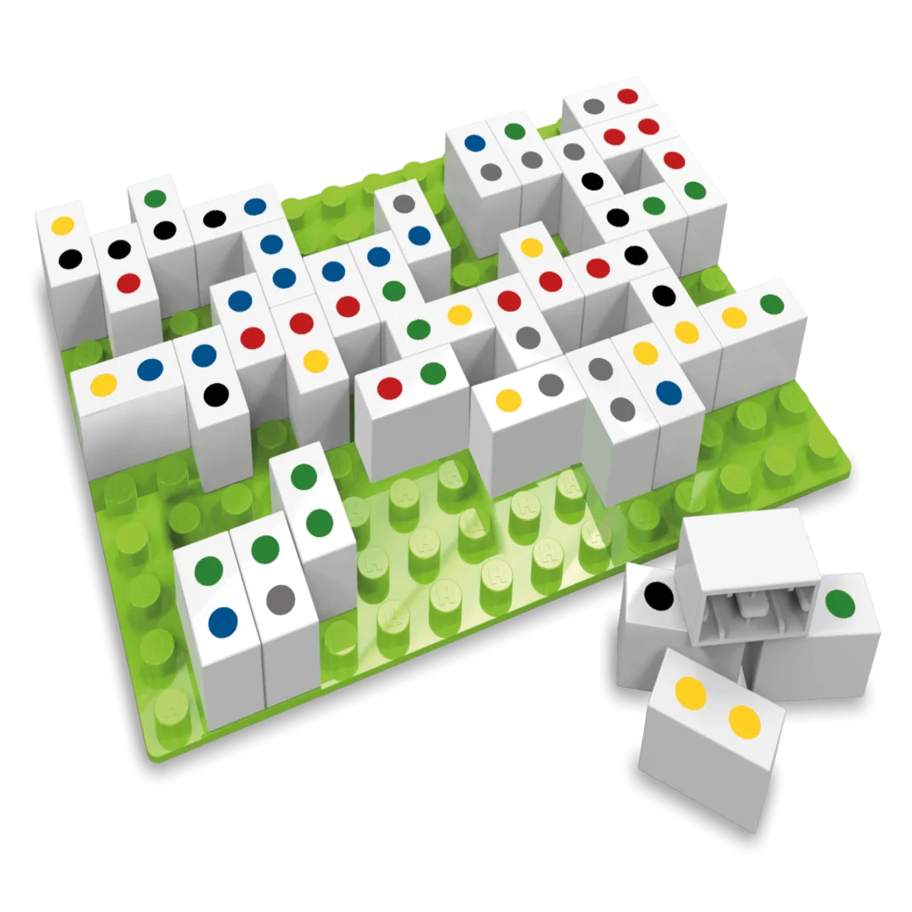 Joc 2 in 1 Potriveste 4 & Domino curcubeu Hubelino (71 piese) - Seturi de constructie Hubelino