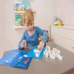 Joc educativ de invatat scrisul si cititul pentru copii (120 piese) alfabetar - Seturi de constructie Hubelino 3
