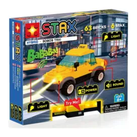 Jucarie Stax - Set constructie copii cu lumini si sunete - Taxi - Seturi de constructie Open Brick Source