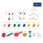 Jucarie copii Quadrilla - circuit cu bile - Super spirala (129 piese) - Seturi de constructie Hape 6