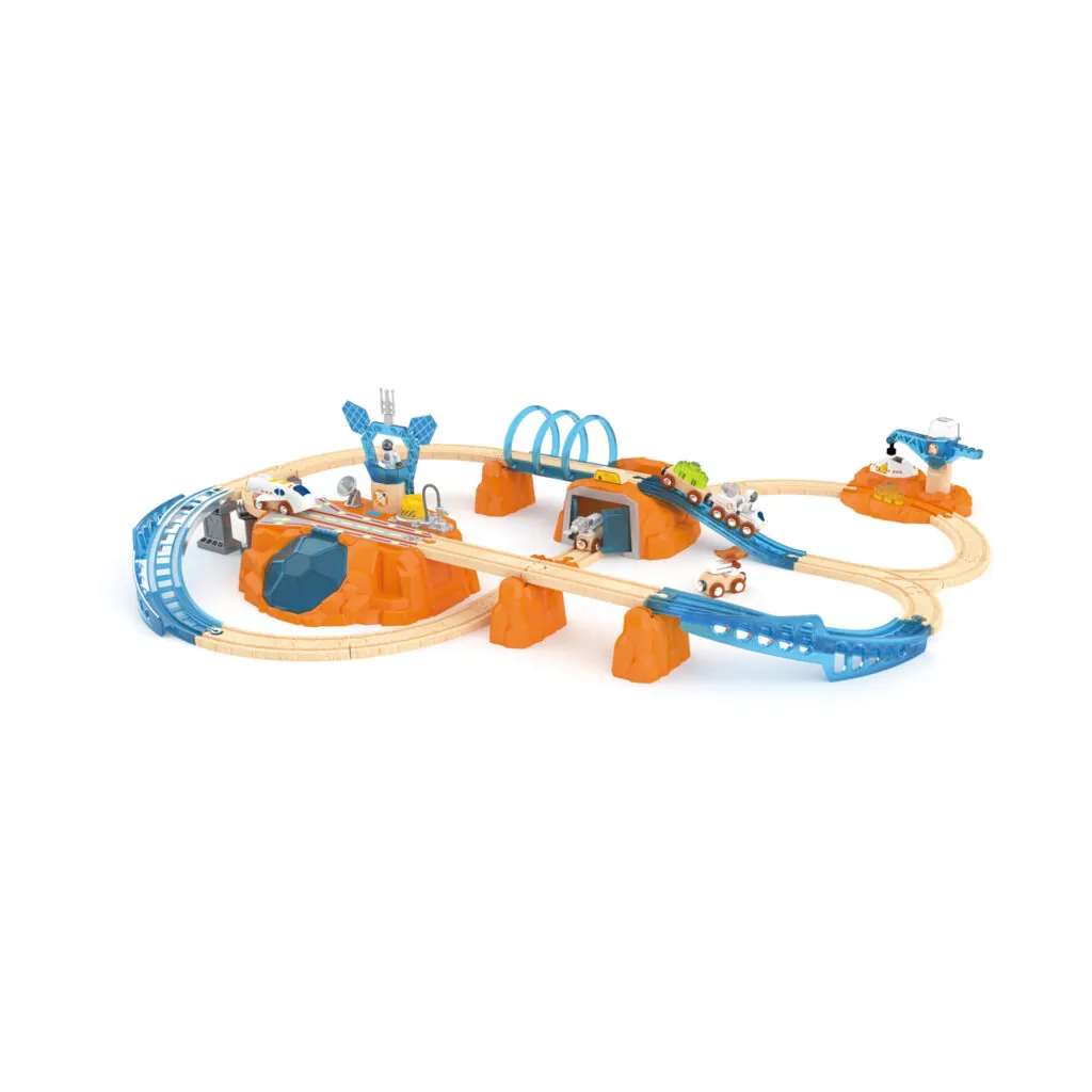 Jucarie copii - Set de sine de explorare pe Marte (48 piese) - Jucarii trenuri si accesorii Hape