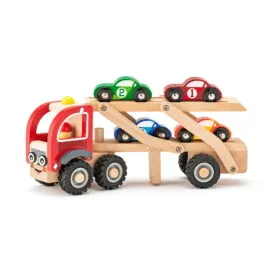 Jucarie din lemn - Camion cu masini de curse - Jucarii vehicule si accesorii Woodyland