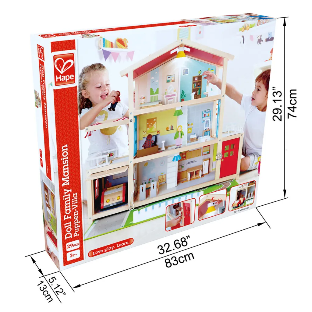 Jucarie din lemn - Casa de papusi mobilata tip vila (29 piese) - Jucarii de rol Hape 5