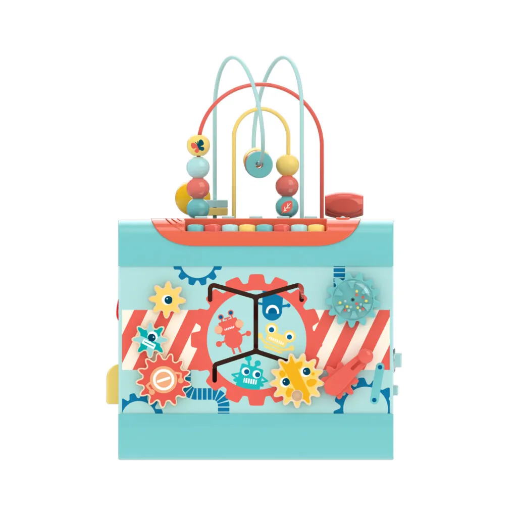 Jucarie din lemn -  Centru de activitati Invata si descopera cu cubul magic - Jucarii de indemanare Hape 4