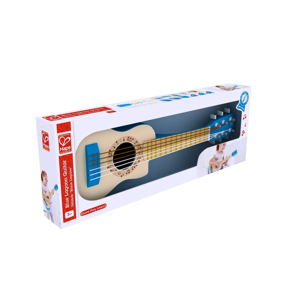 Jucarie din lemn - Chitara blue lagoon - Instrumente muzicale Hape 3