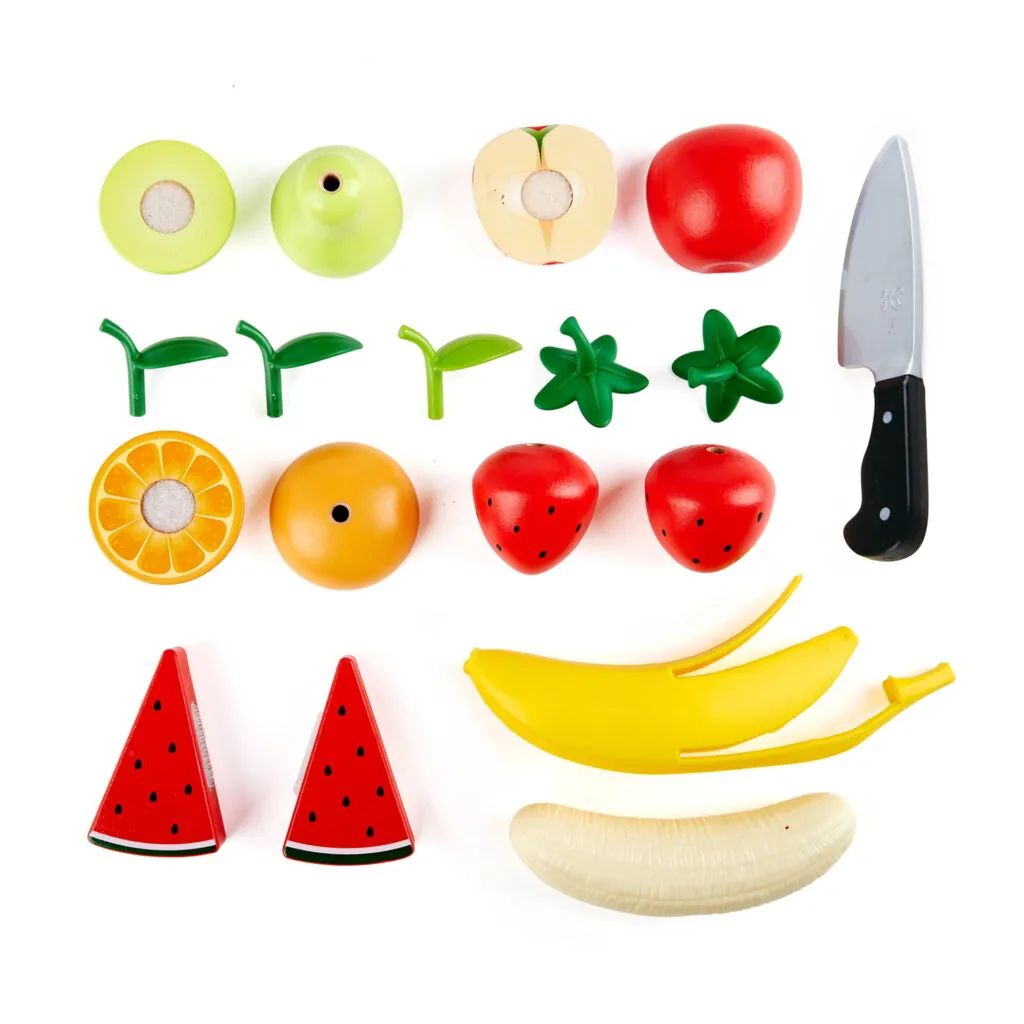 Jucarie din lemn - Fructe sanatoase de taiat (9 piese) - Jucarii accesorii bucatarie Hape 4