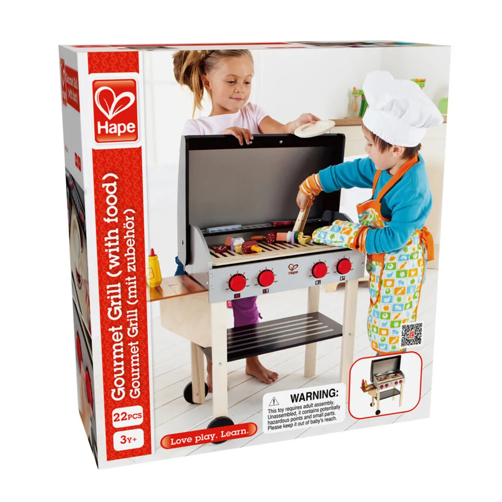 Jucarie din lemn - Gratar gourmet cu mancare (22 piese) - Jucarii accesorii bucatarie Hape 7