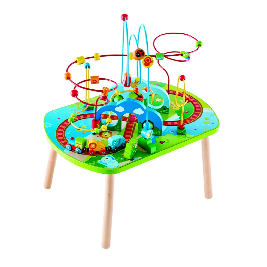 Jucarie din lemn - Masa cu cale ferata