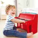 Jucarie din lemn - Pian rosu - invat sa cant cu lumini - Instrumente muzicale Hape 2