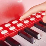 Jucarie din lemn - Pian rosu - invat sa cant cu lumini - Instrumente muzicale Hape 3