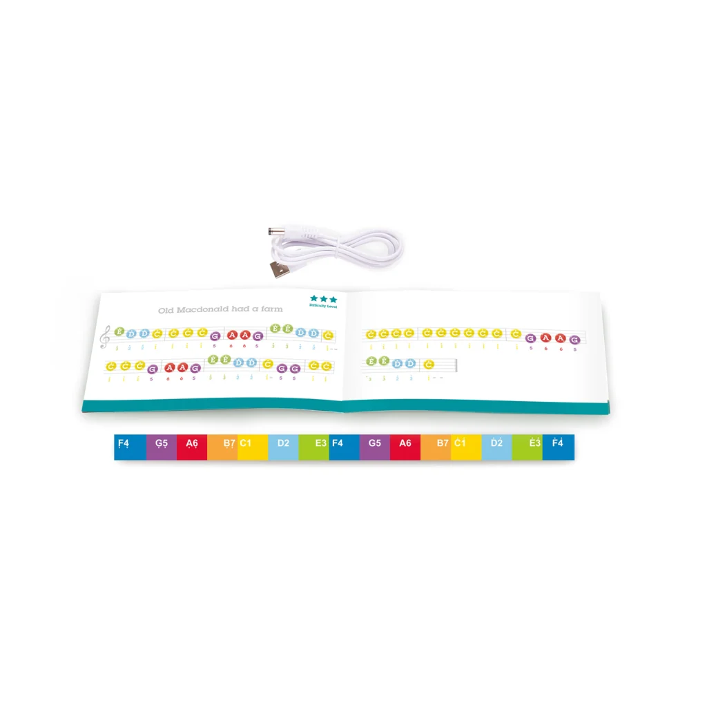 Jucarie din lemn - Pian rosu - invat sa cant cu lumini - Instrumente muzicale Hape 6