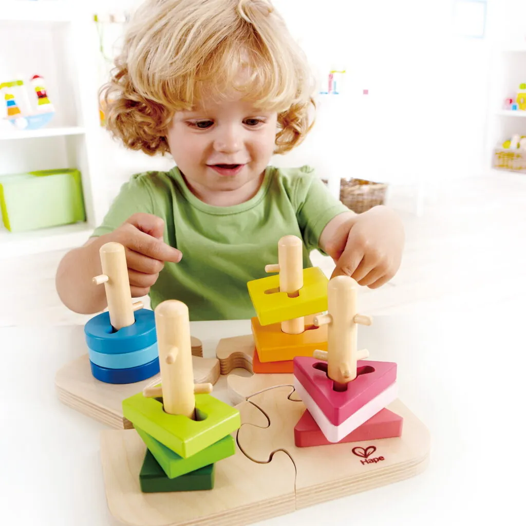 Jucarie din lemn - Puzzle creativ cu forme - Jucarii de indemanare Hape 2