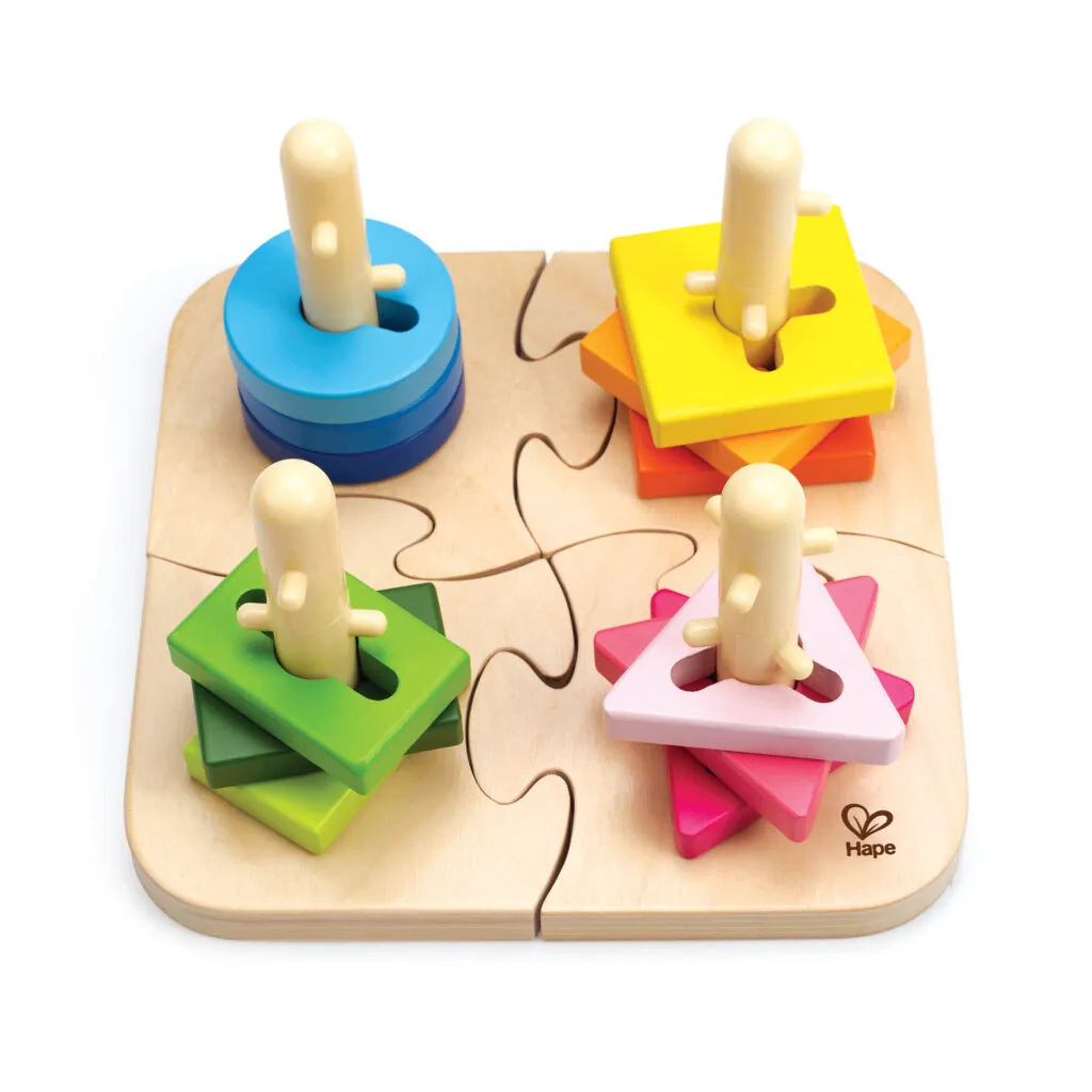 Jucarie din lemn - Puzzle creativ cu forme - Jucarii de indemanare Hape
