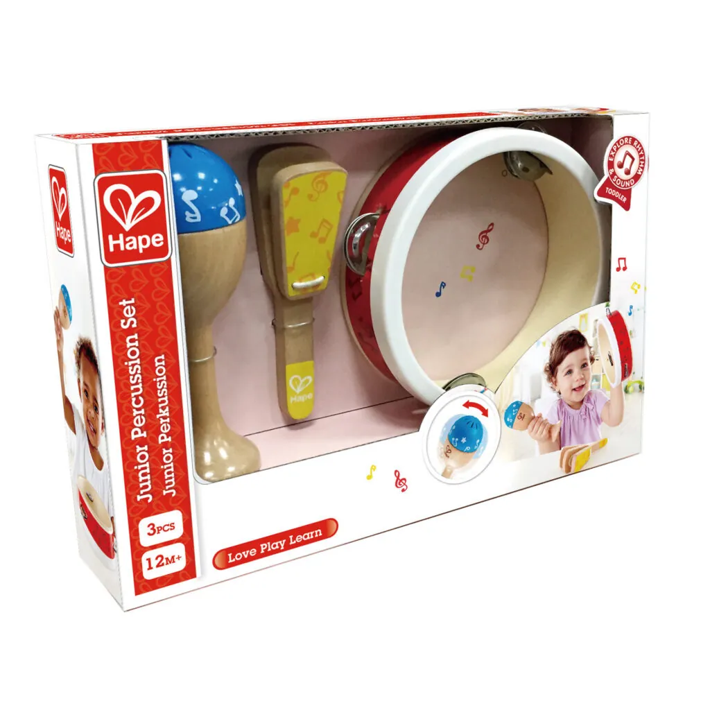 Jucarie din lemn - Set de percutie junior - Instrumente muzicale Hape 2