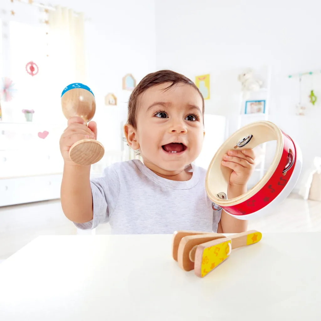 Jucarie din lemn - Set de percutie junior - Instrumente muzicale Hape 5
