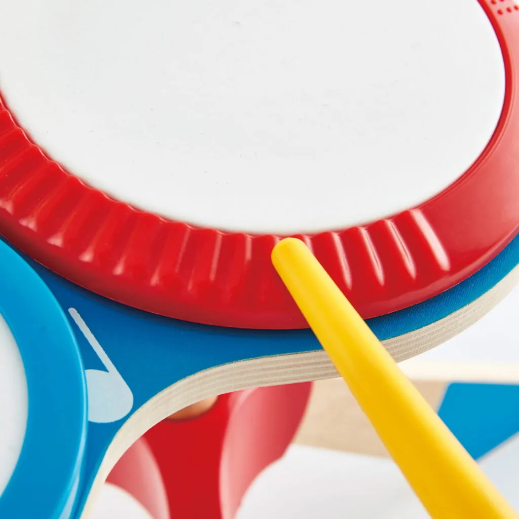 Jucarie din lemn - Set de tobe - Instrumente muzicale Hape 5