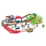 Jucarie din lemn - Set tren constructii (50 piese) - Jucarii trenuri si accesorii Hape
