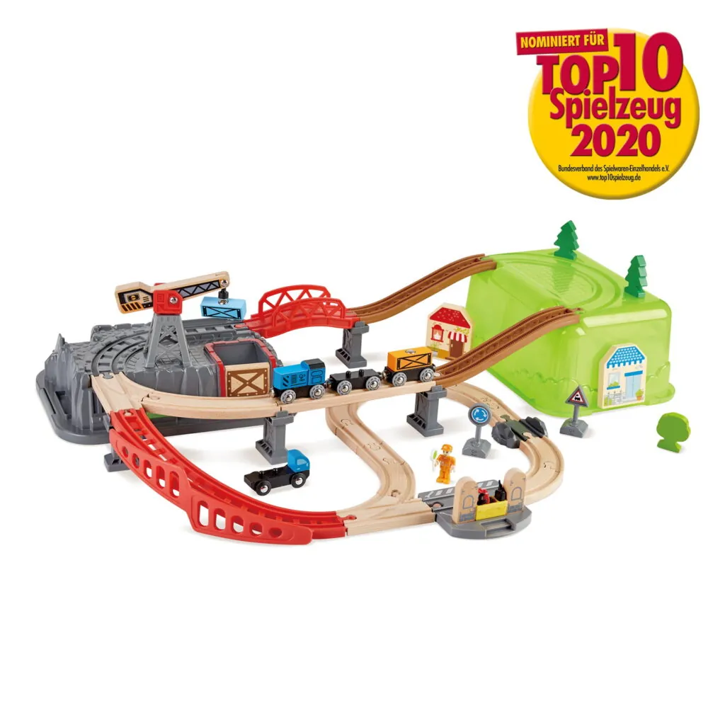 Jucarie din lemn - Set tren constructii (50 piese) - Jucarii trenuri si accesorii Hape 4