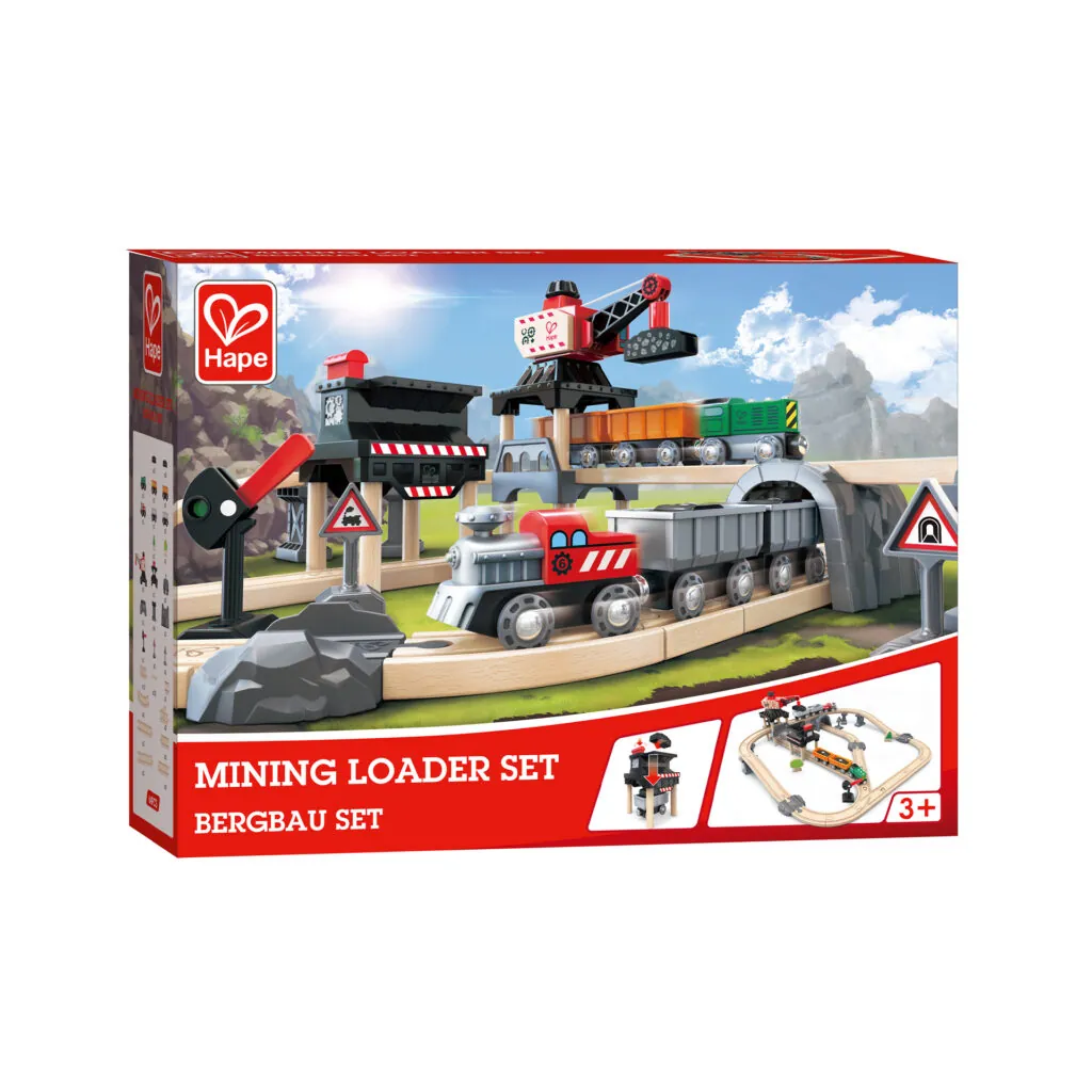Jucarie din lemn - Tren si incarcator minier (64 piese) - Jucarii trenuri si accesorii Hape 2