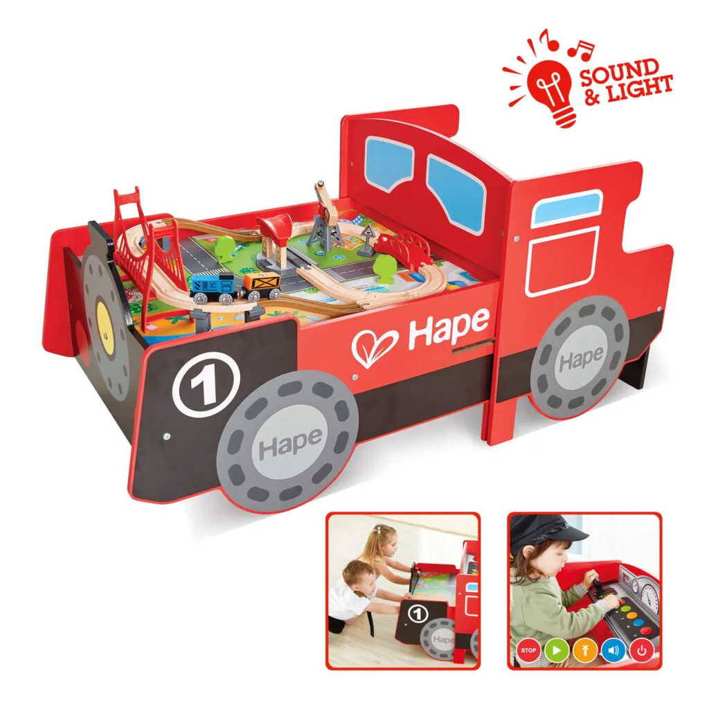 Jucarie din lemn - Tren si incarcator minier (64 piese) - Jucarii trenuri si accesorii Hape 4